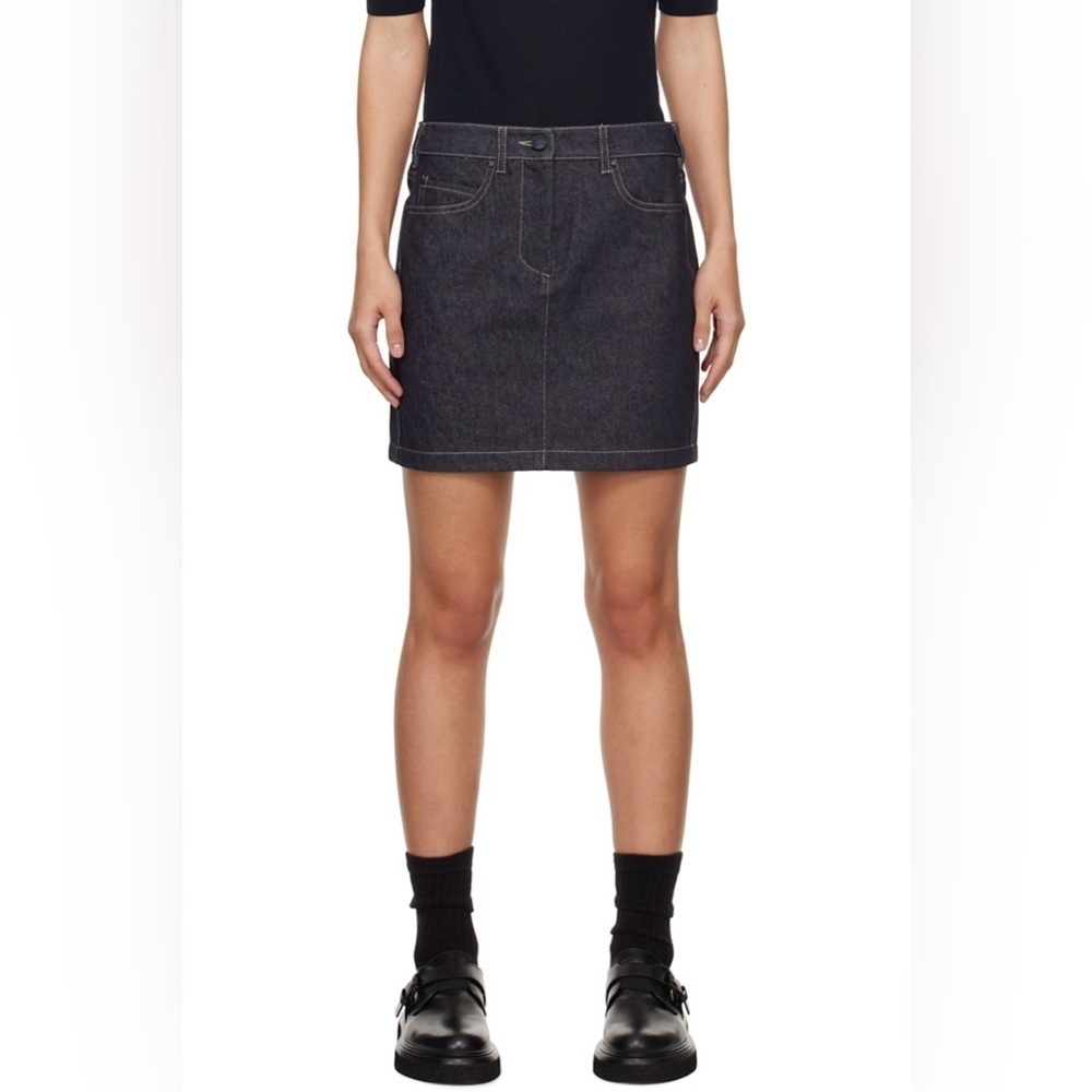 MaxMara Black Denim Mini Skirt